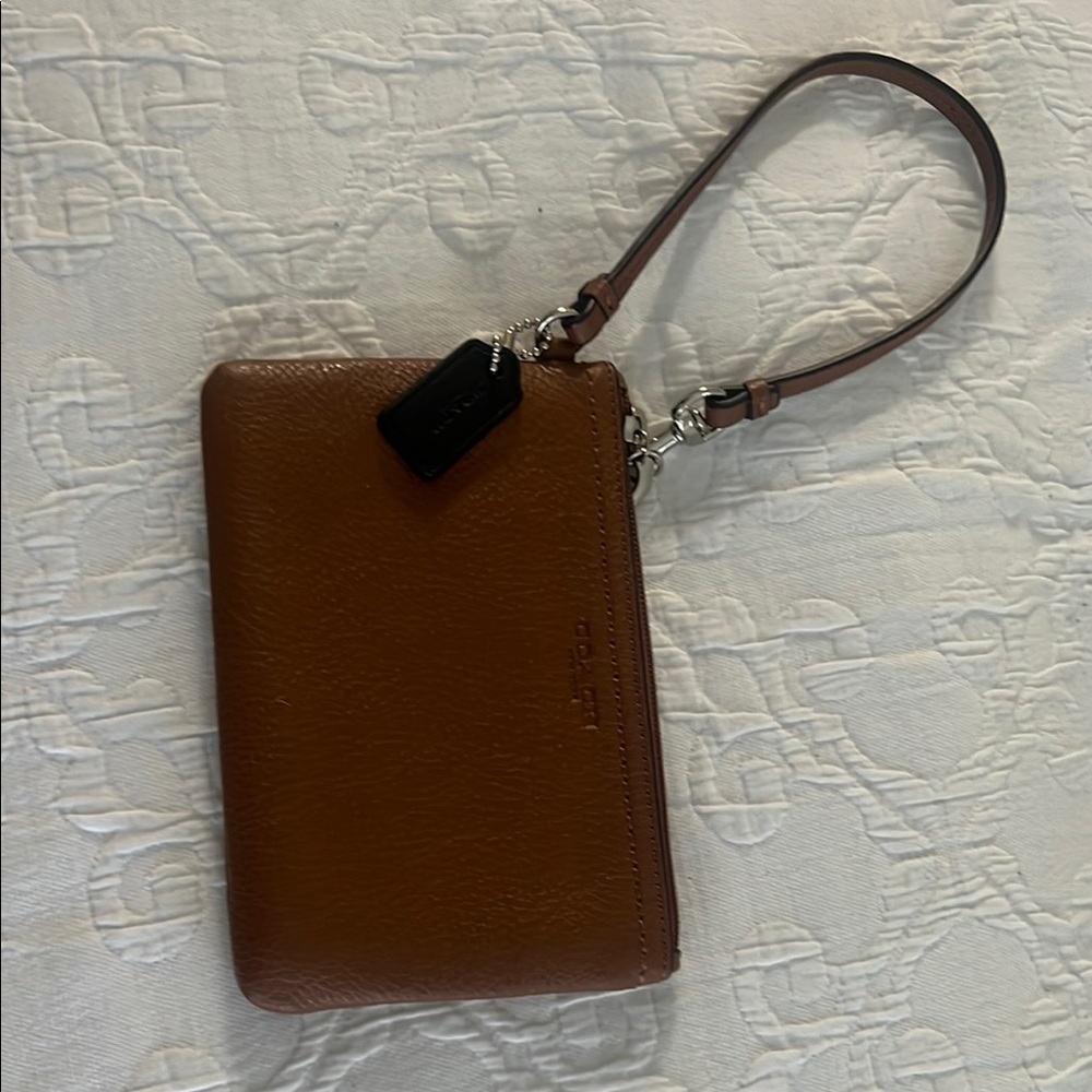 Coach Brown Leather Wristlet
